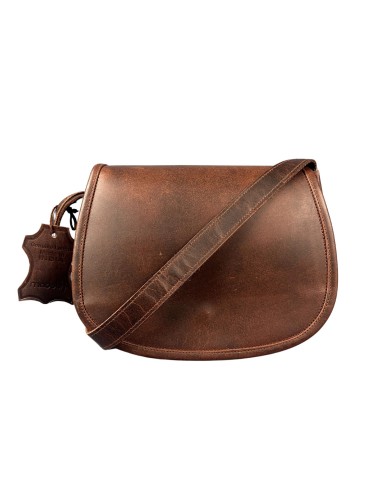  Women's Saddle Crossbody Handbag Genuine Leather Evening Shoulder Sling Bag-GBL6BROWN